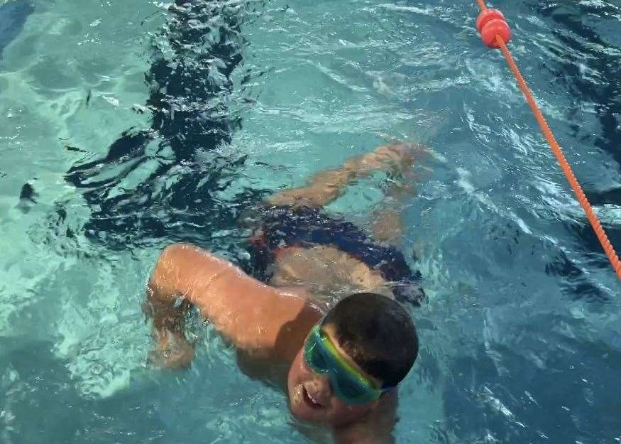 Jack Collins, 9, swimming at Swallows Leisure Centre