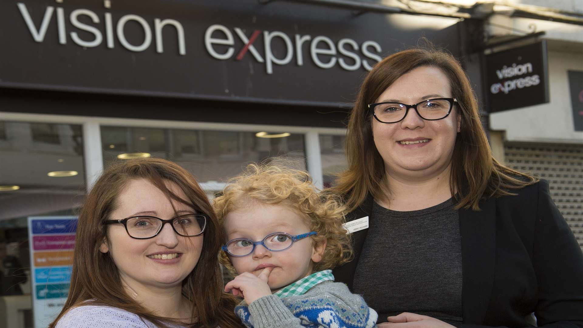 Jacob and Katy Grilli with Lucy Hall of Dover Vision Express. Picture from The Tonic Communications