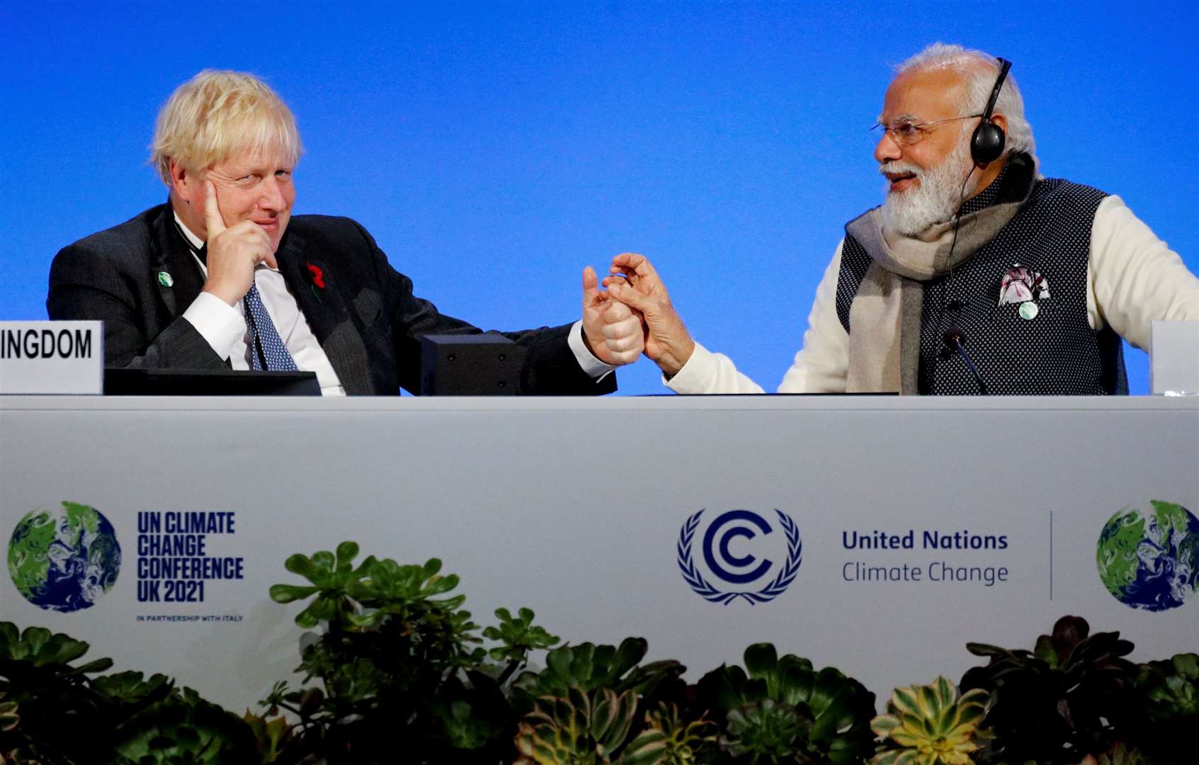 Prime Minister Boris Johnson and Indian premier Narendra Modi during the Cop26 summit last year (Phil Noble/PA)