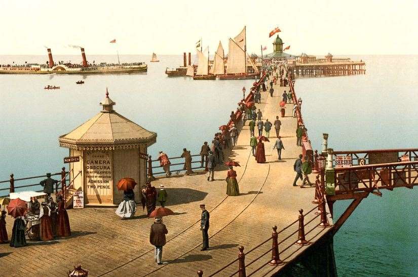 Margate pier - or jetty as it was known - was once a stop-off place for the paddle-steamers which cruised down the estuary