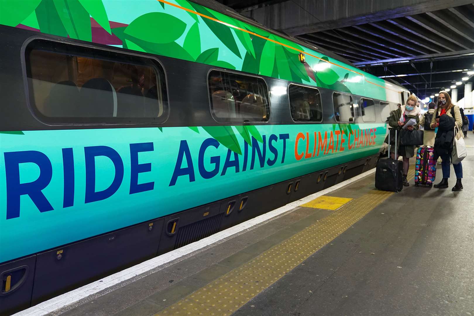 Activists joined delegations from Europe on the train (Kirsty O’Connor/PA)