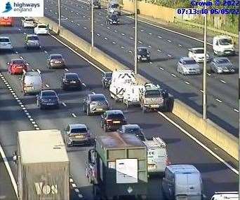 The scene of the crash near the Darenth Interchange