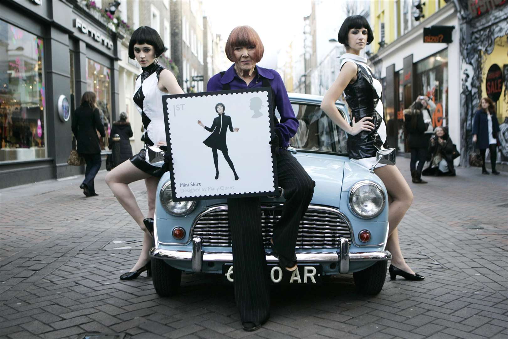 Fashion designer Dame Mary Quant, centre (David Parry/PA)