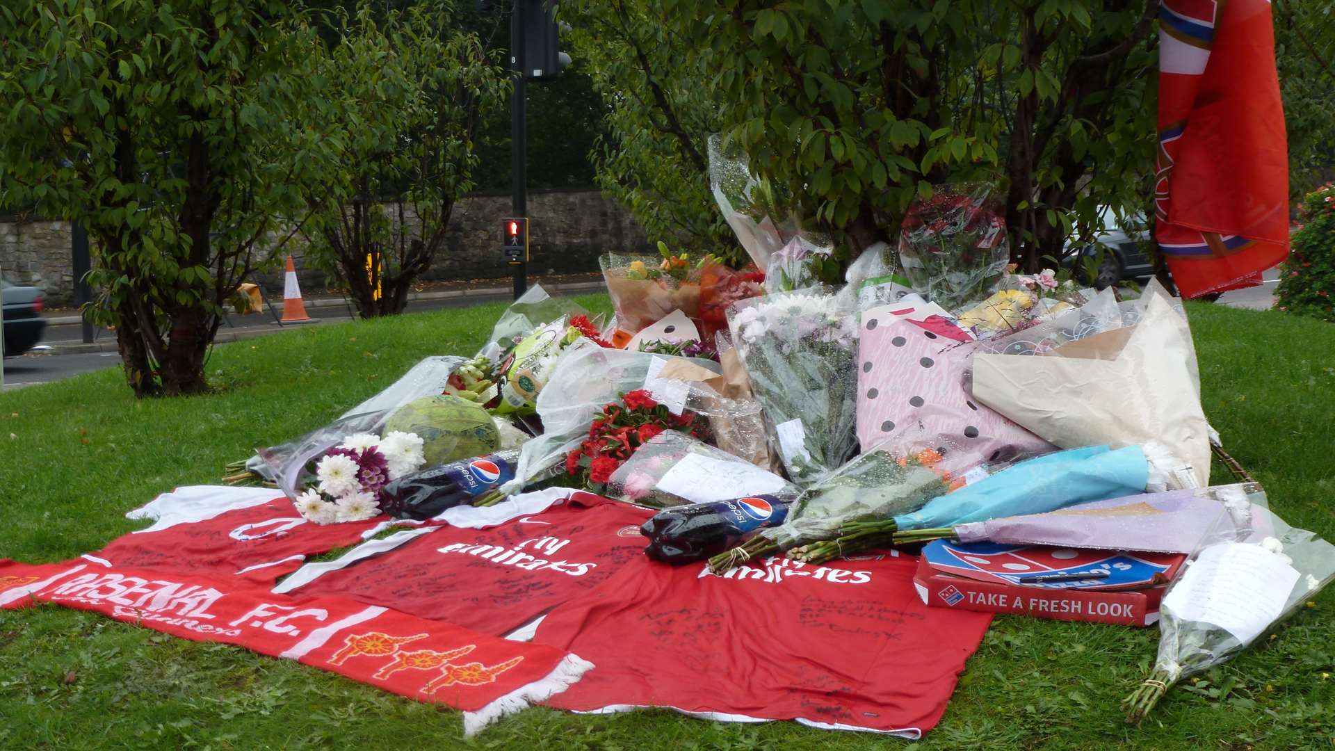 Tributes for Danyl were left at the scene of the crash