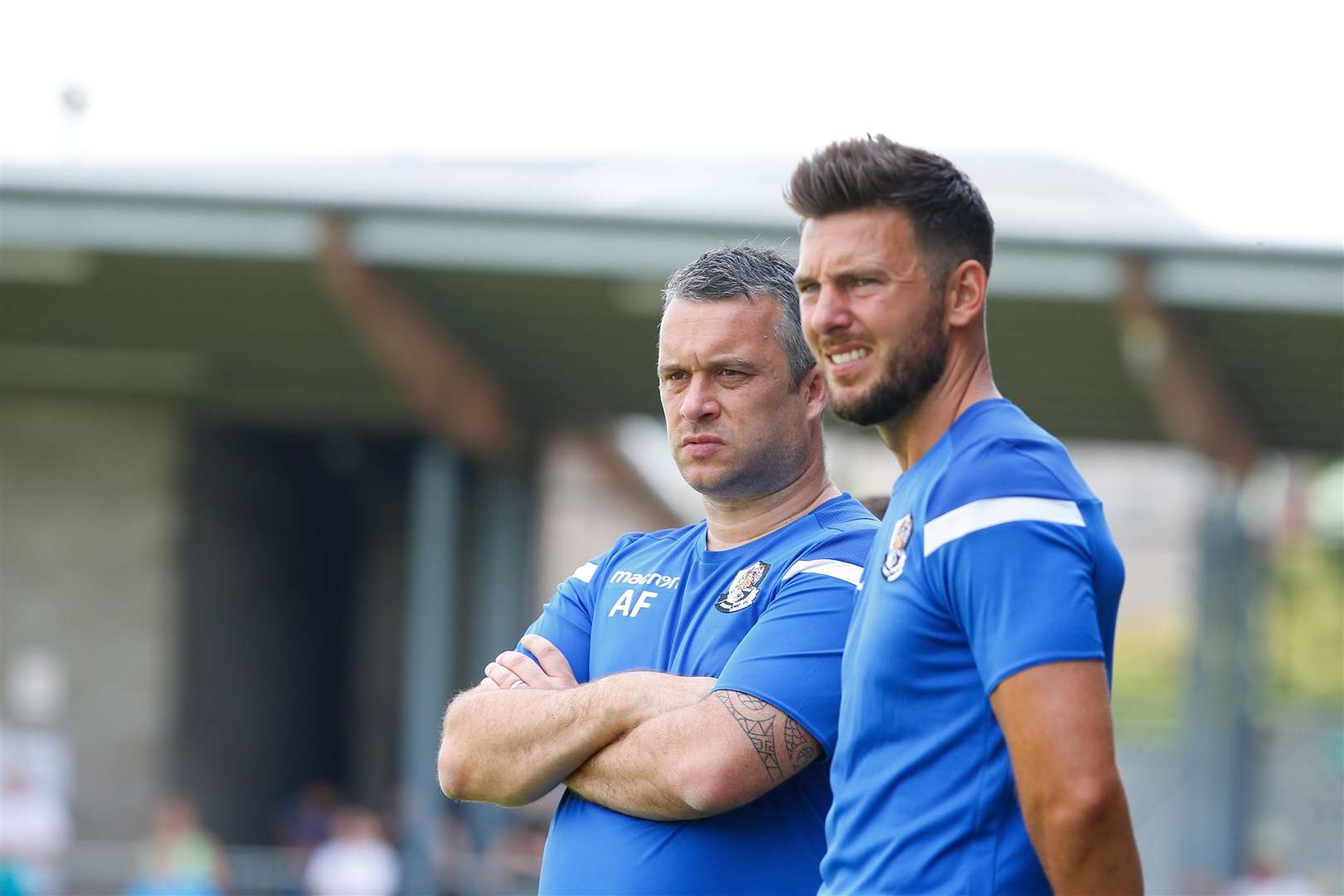 Dartford managers Adam Flanagan, left, and Jamie Coyle. Picture: Andy Jones