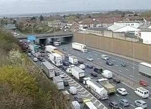 Queuing traffic on the M25. Picture: Highways England