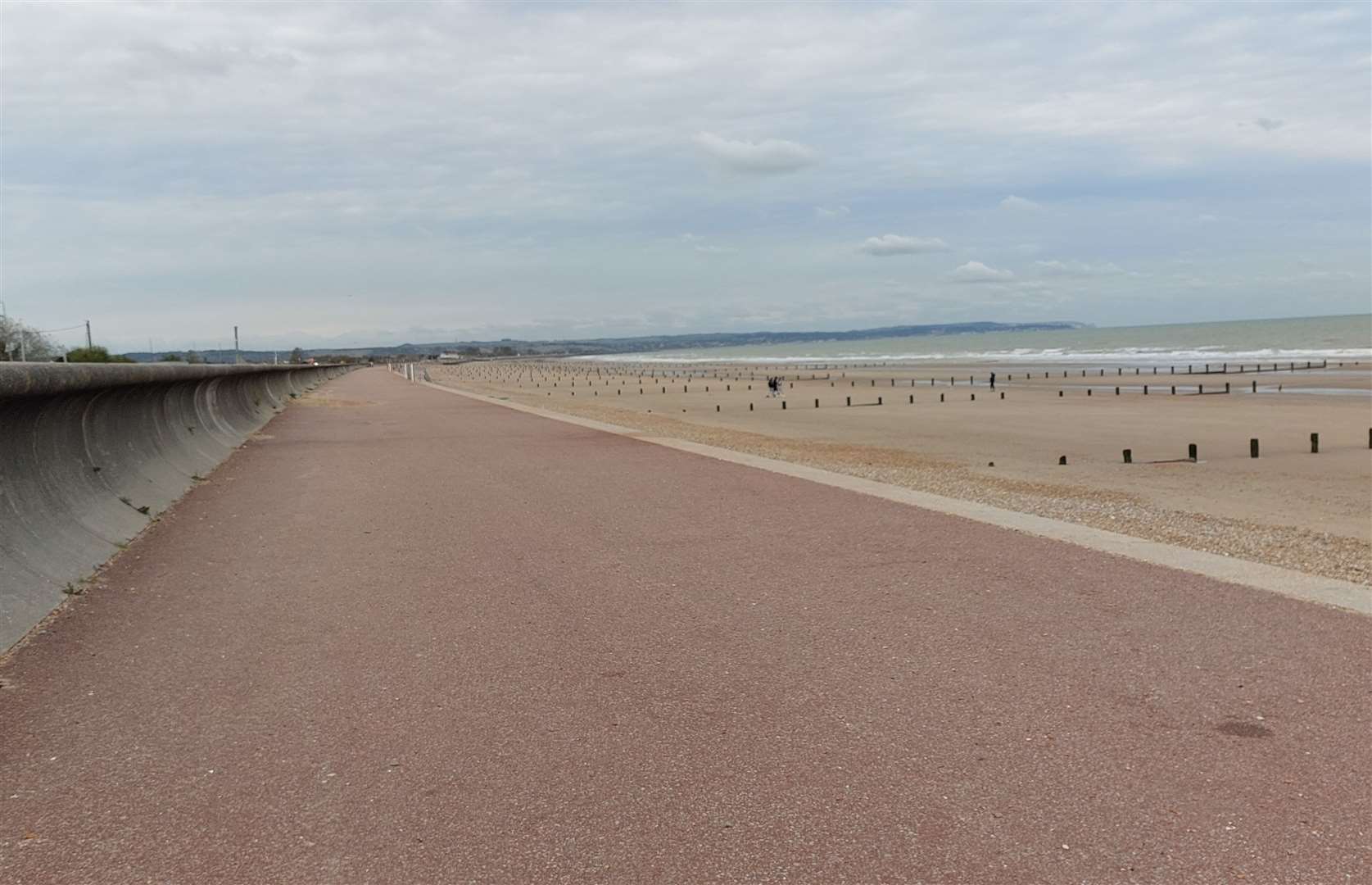 The wide St Mary's Bay promenade looking towards Dymchurch