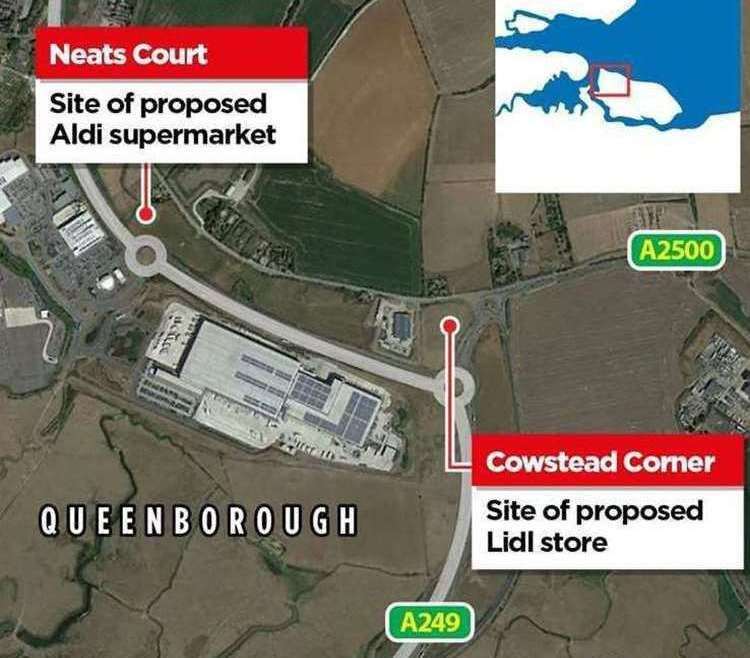 The homes would be on the other side of the road to the proposed Lidl at Cowstead Corner