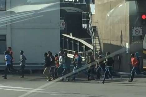 Scores of illegal immigrants tried to storm a ferry to Kent. Picture: Mark Salt