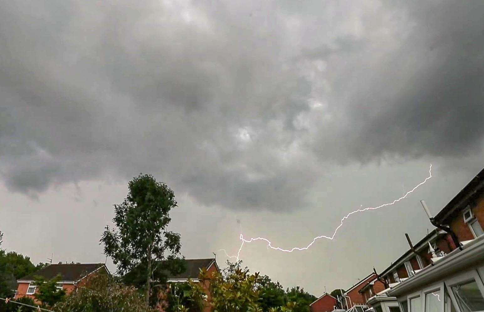 Screengrab taken from video of lightning strikes above Liverpool on Tuesday evening (Peter Byrne/PA)