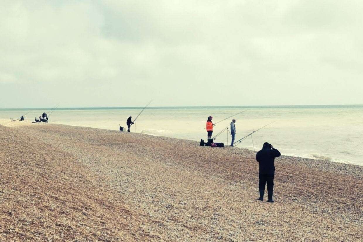 Anglers enjoying the mid-morning breeze