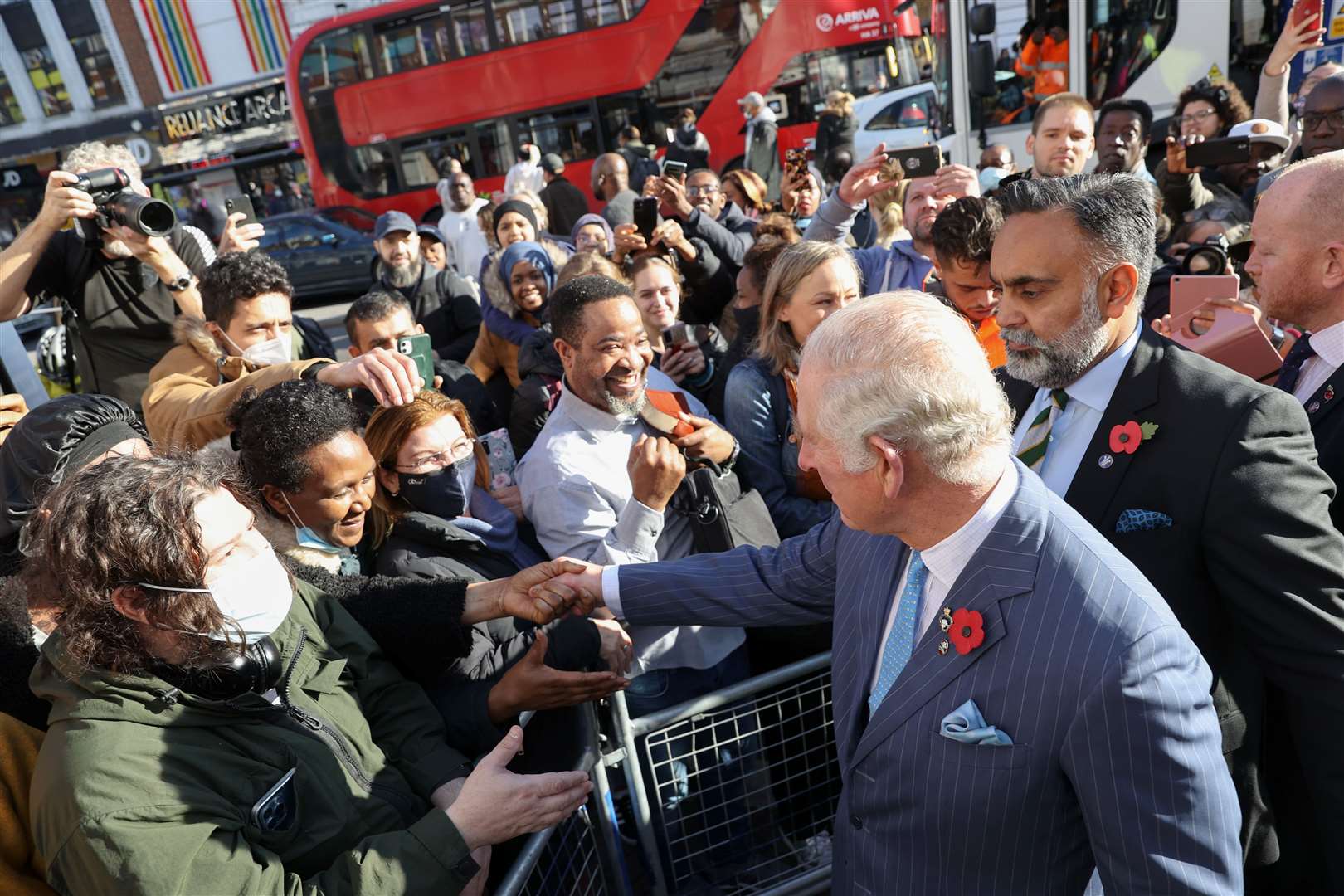 Charles greeting wellwishers in Brixton (Chris Jackson/PA)