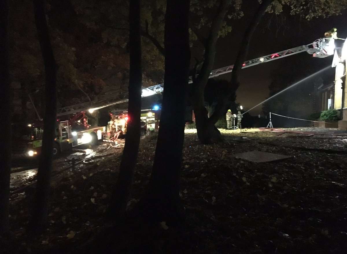 Fire crews tackle the blaze into the night. Picture: MATT-ThermotecGroup