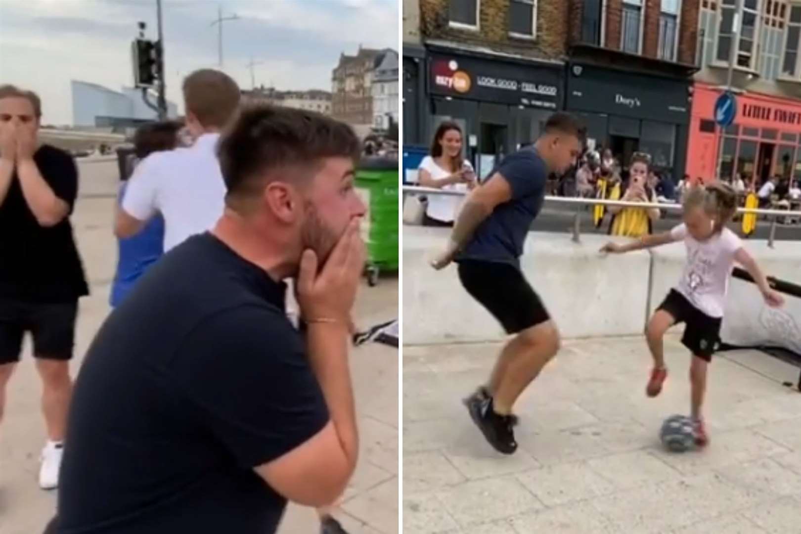 Anna's tricks shocked those on Margate beach. Picture: Instagram, annaxpanna