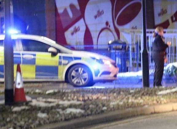 Police were photographed in St George's Street following the incident. Picture: UKNIP