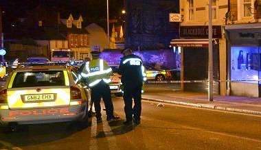 Police sealed off Black Bull Road in Folkestone. Picture: @Kent999s