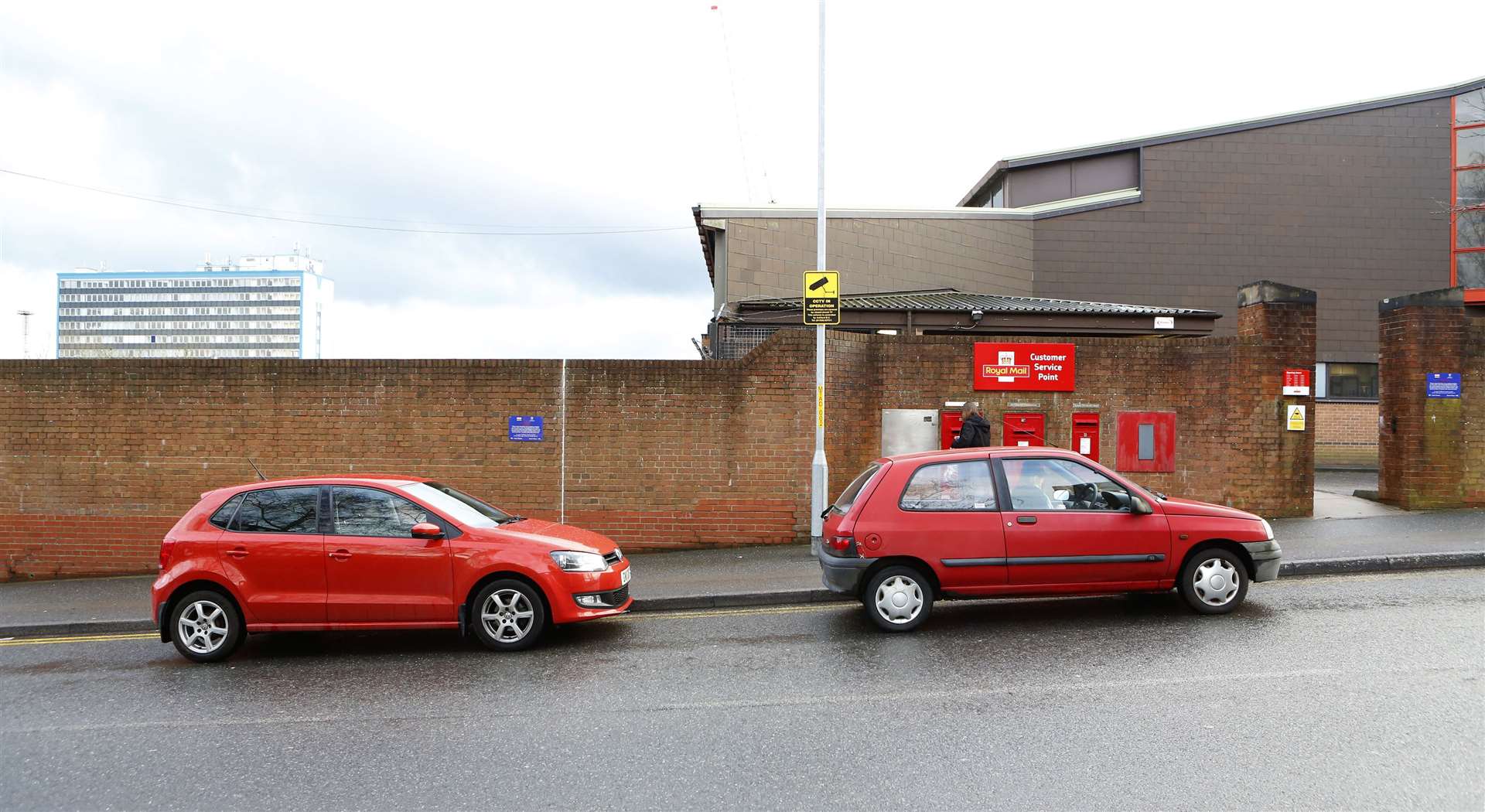 Drivers risk being caught by wardens when parking outside the sorting office. Picture: Andy Jones