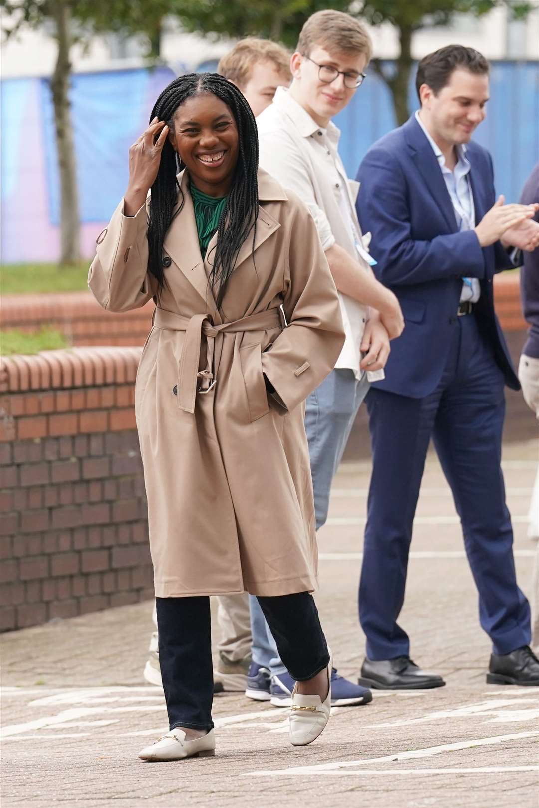 Kemi Badenoch, arriving on the eve of the Conservative Party annual conference (Stefan Rousseau/PA)