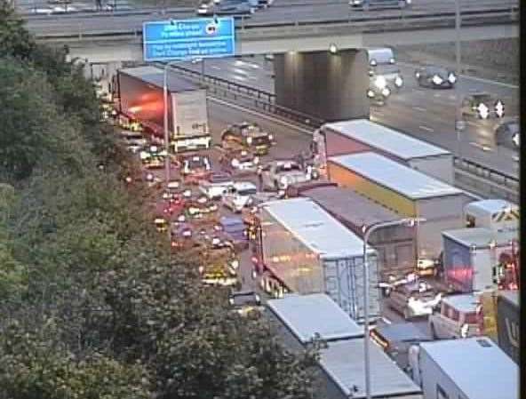 There are severe delays on the Dartford Tunnel due to emergency repairs. Picture: National Highways