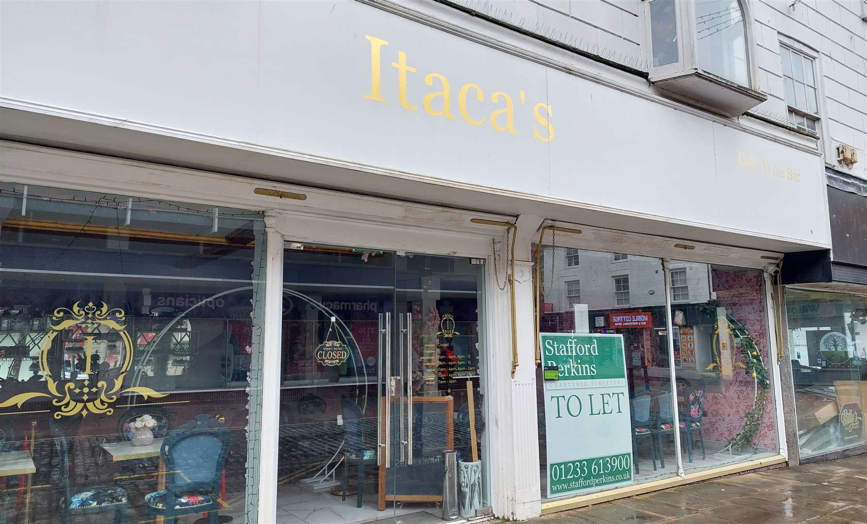 Georgian-style bistro Itaca's in North Street, Ashford has closed two years after opening