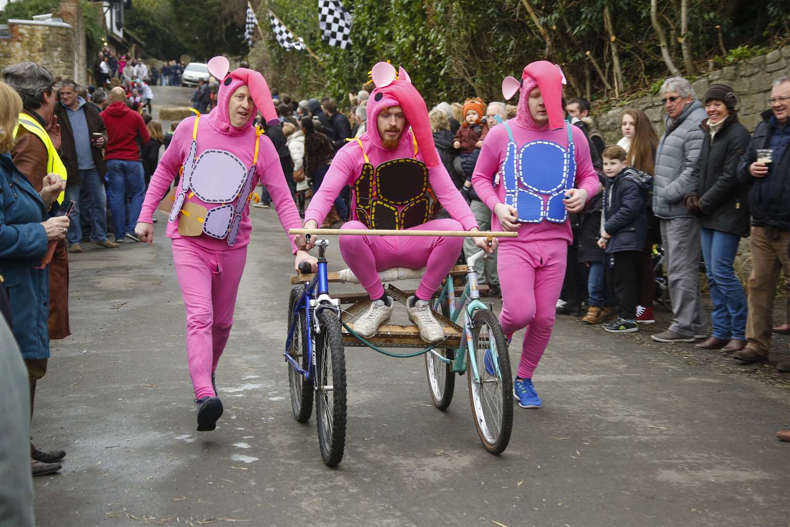 The Clangers compete in the New Year's Day Pram Race