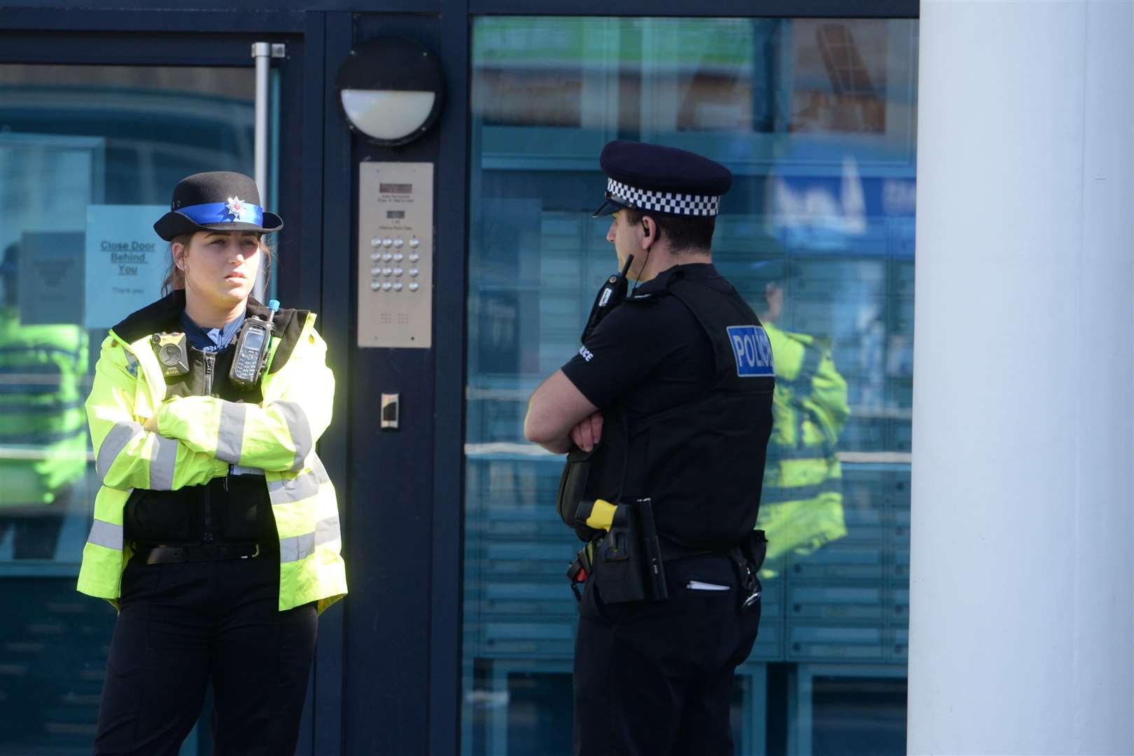 The scene at Chatham Dockside after a guman was arrested on Wednesday morning. Picture: Chris Davey