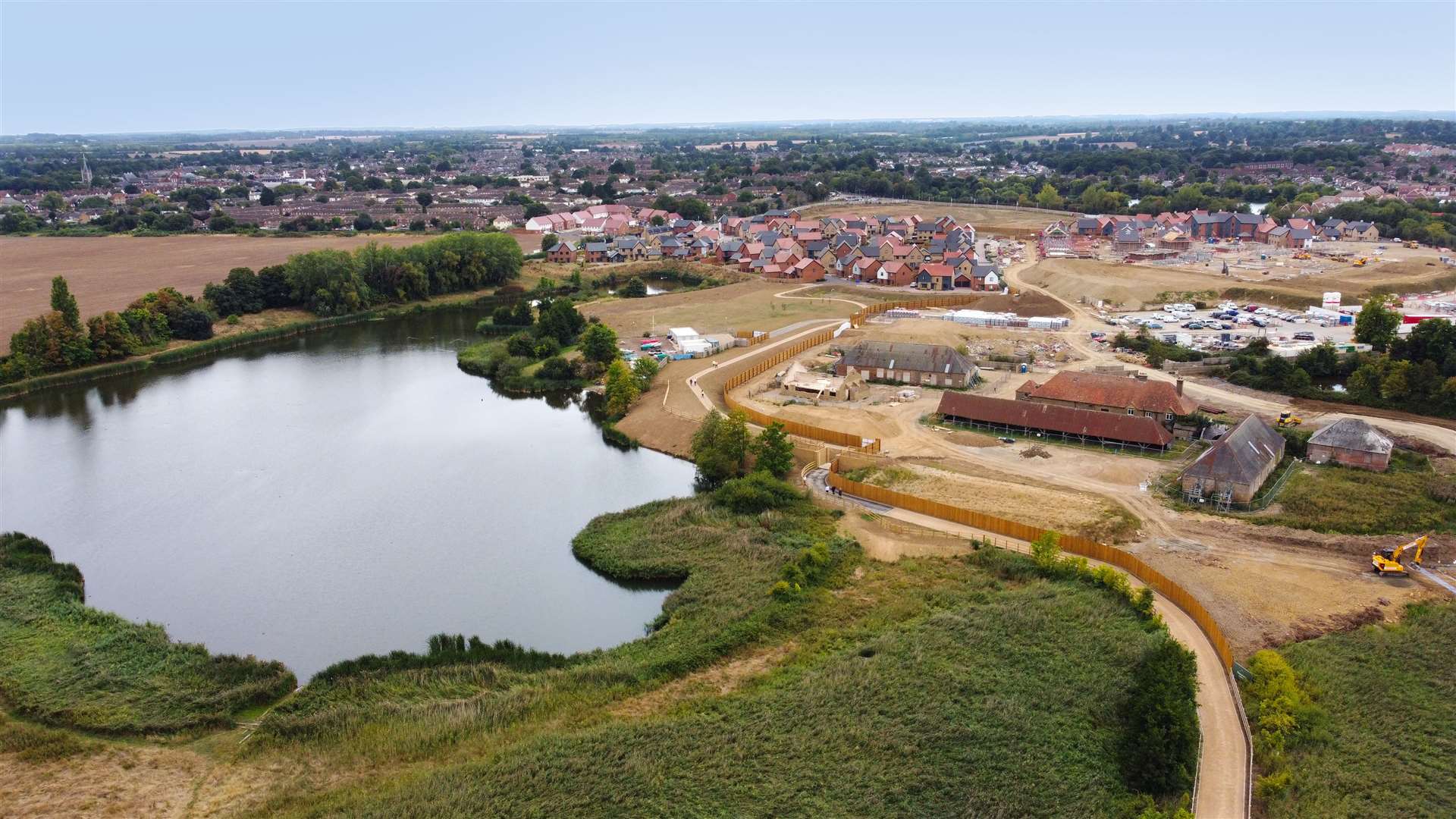 An aerial view of the Faversham Lakes estate. Photo: Andersons Group