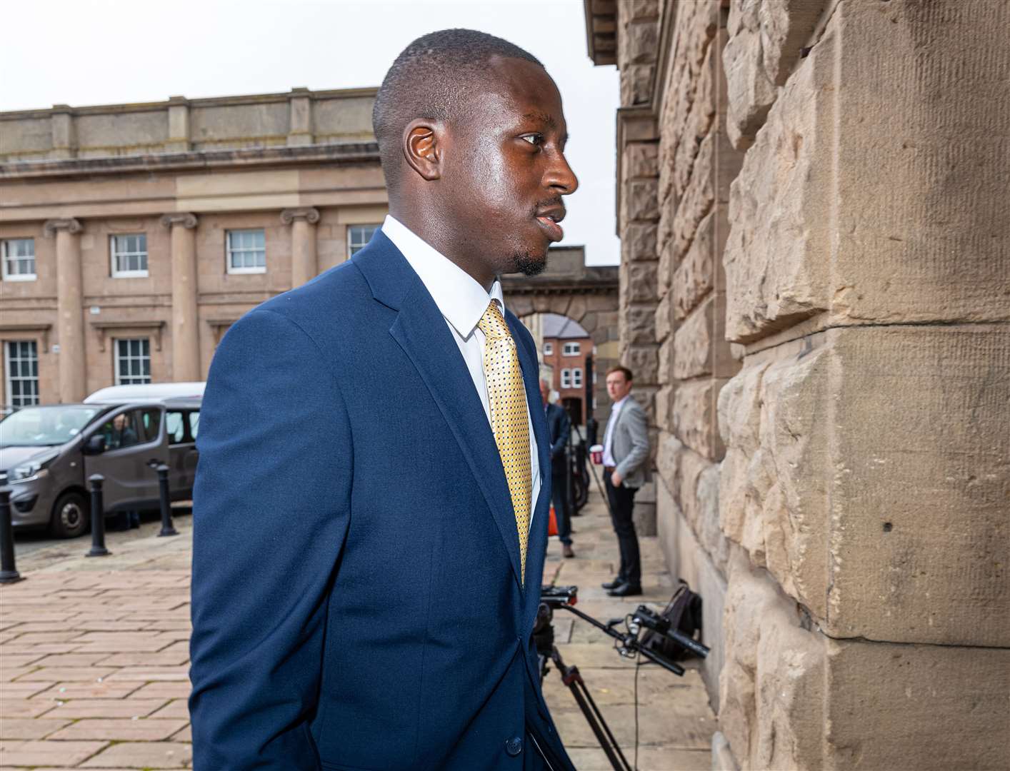 Manchester City footballer Benjamin Mendy at Chester Crown Court (David Rawcliffe/PA)