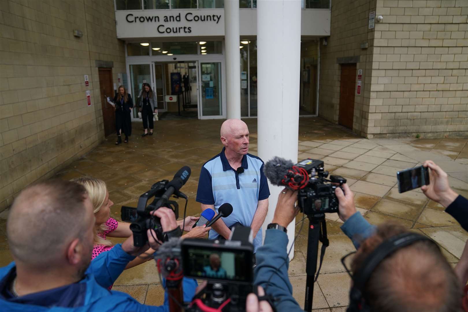 Conservative West Northamptonshire councillor Raymond Connolly speaks to the media (Jacob King/PA)