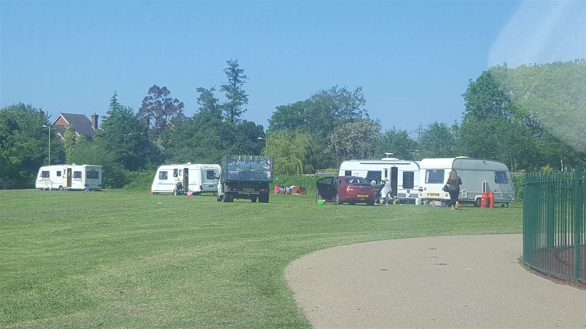 Caravans on the playing fields (2059309)