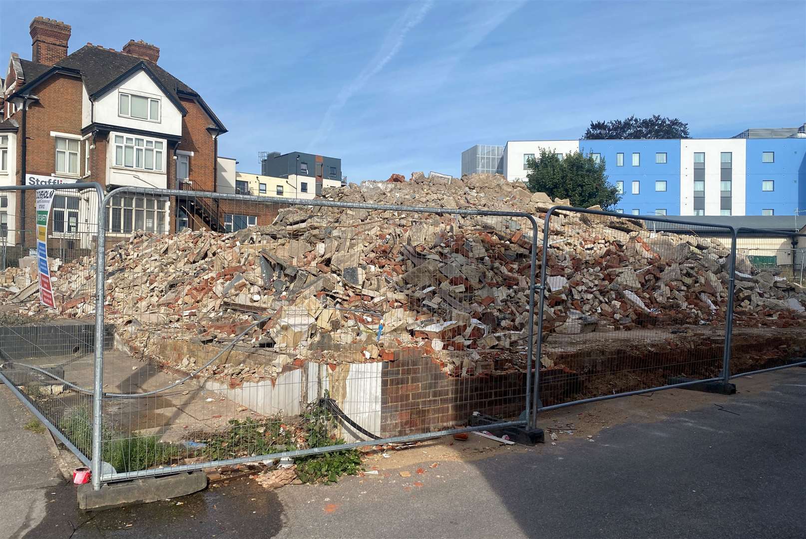 Former bathstore in Tonbridge Road, Maidstone is now a pile of rubble