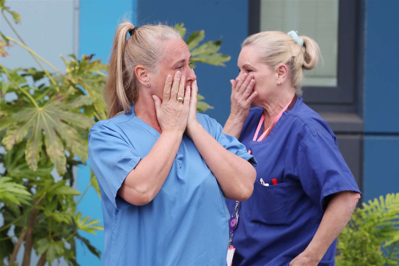 Emotional scenes at Salford Royal (Peter Byrne/PA)