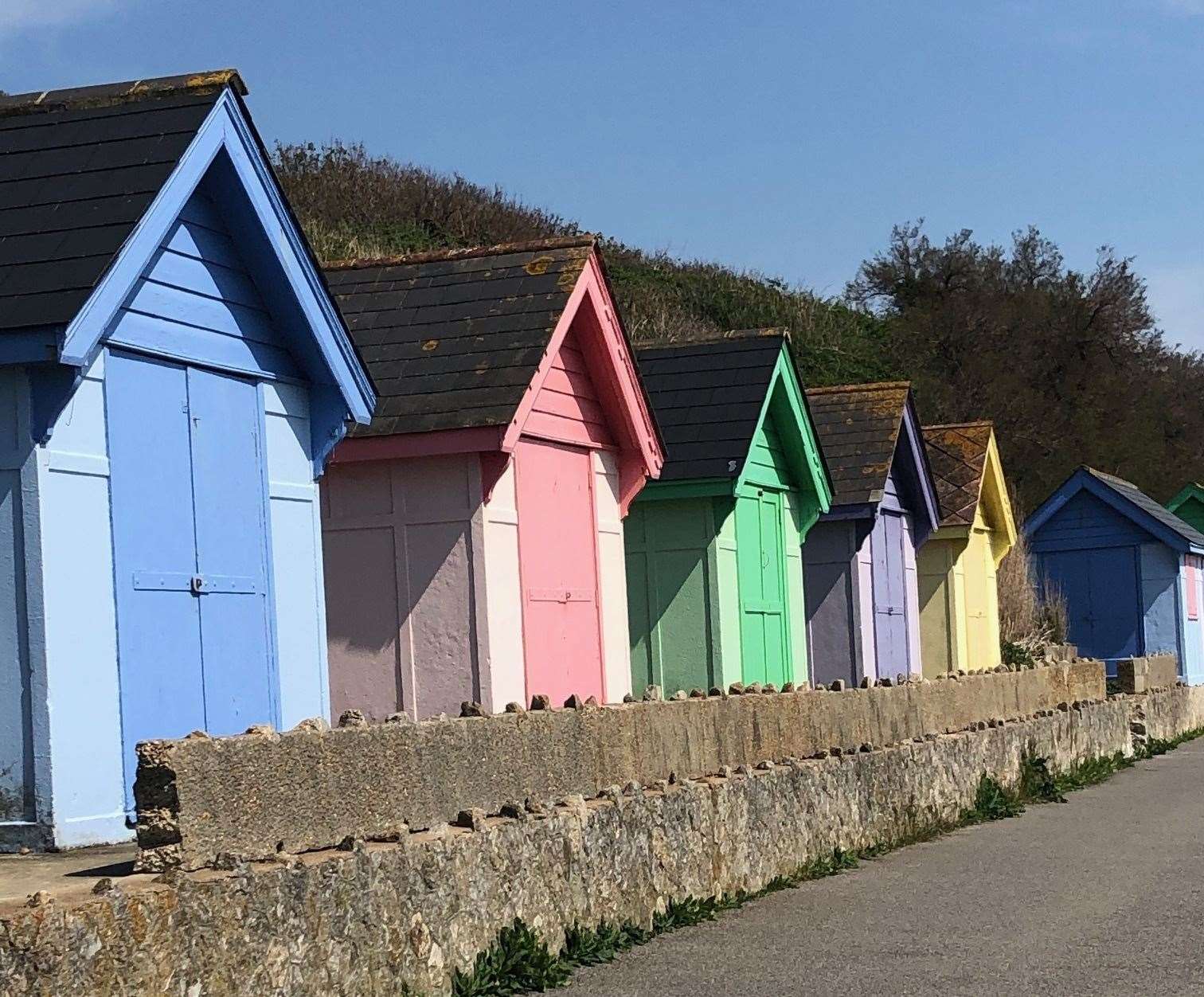 The current beach huts in Folkestone. Picture: Nicola Tolson