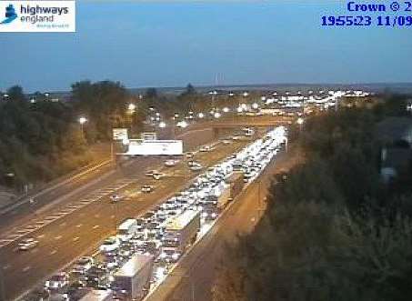 Tonight's queue on the M25 approaching the crossing