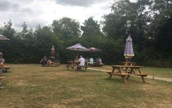 The back garden is massive so there’s plenty of room between the picnic tables