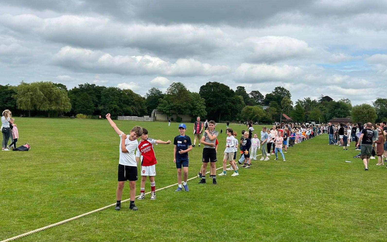 Limbering up for the challenge at the Tonbridge Tug of War
