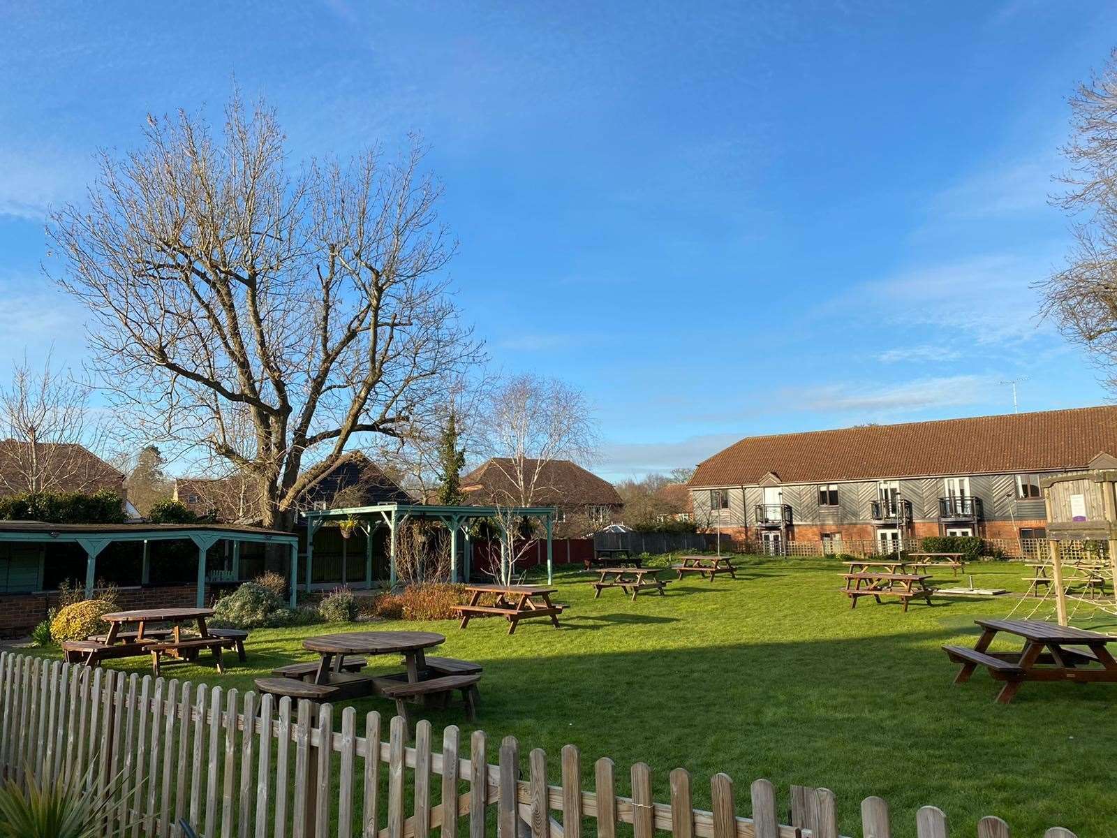 The large outside space at the Bridge Arms will be good for social distancing