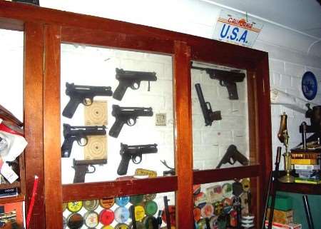 Some of the guns discovered during a raid on a property in Dartford. Picture: BARRY PHILLIPS/PA