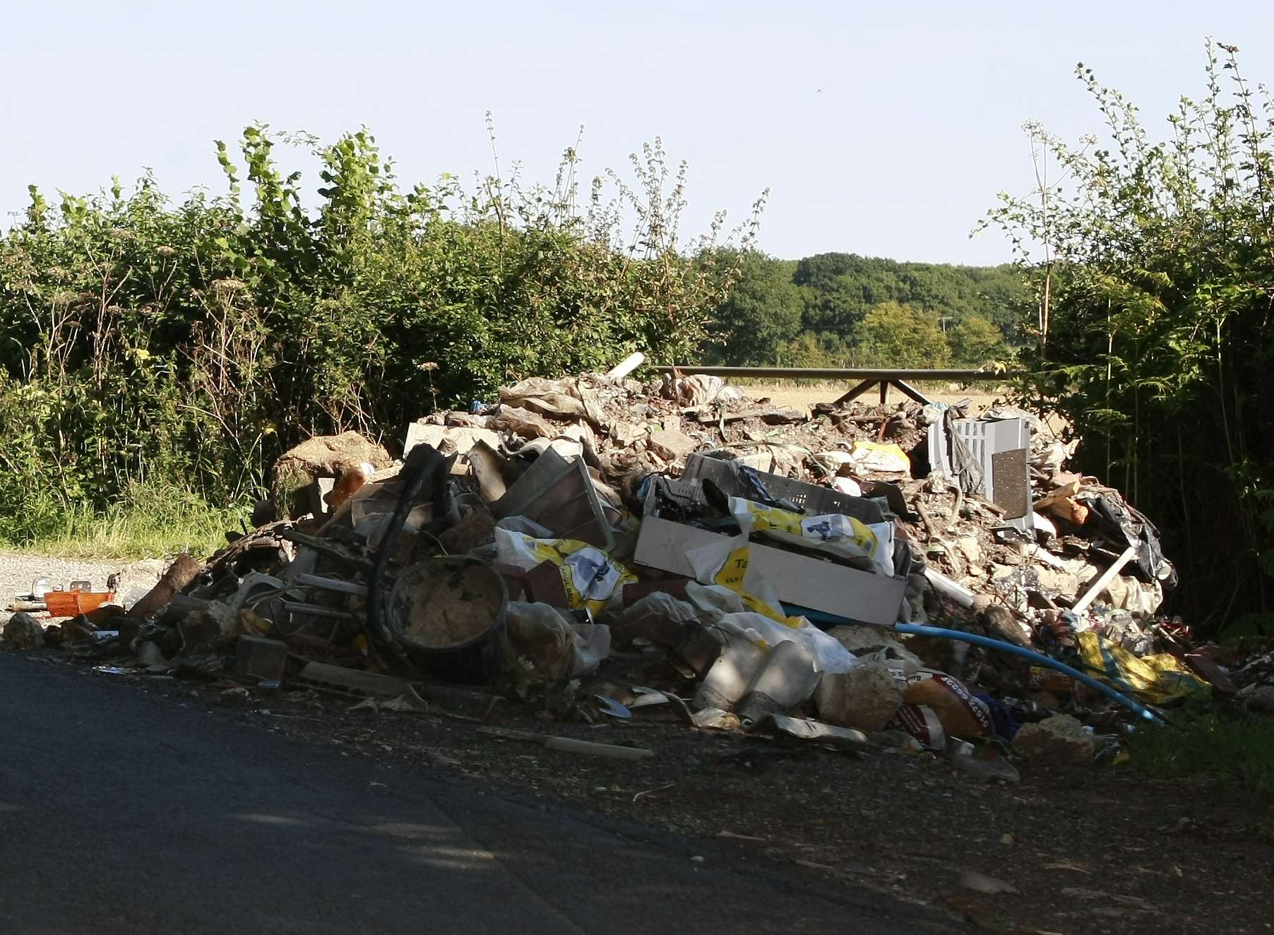 The road is closed due to fly tipping. Stock image.