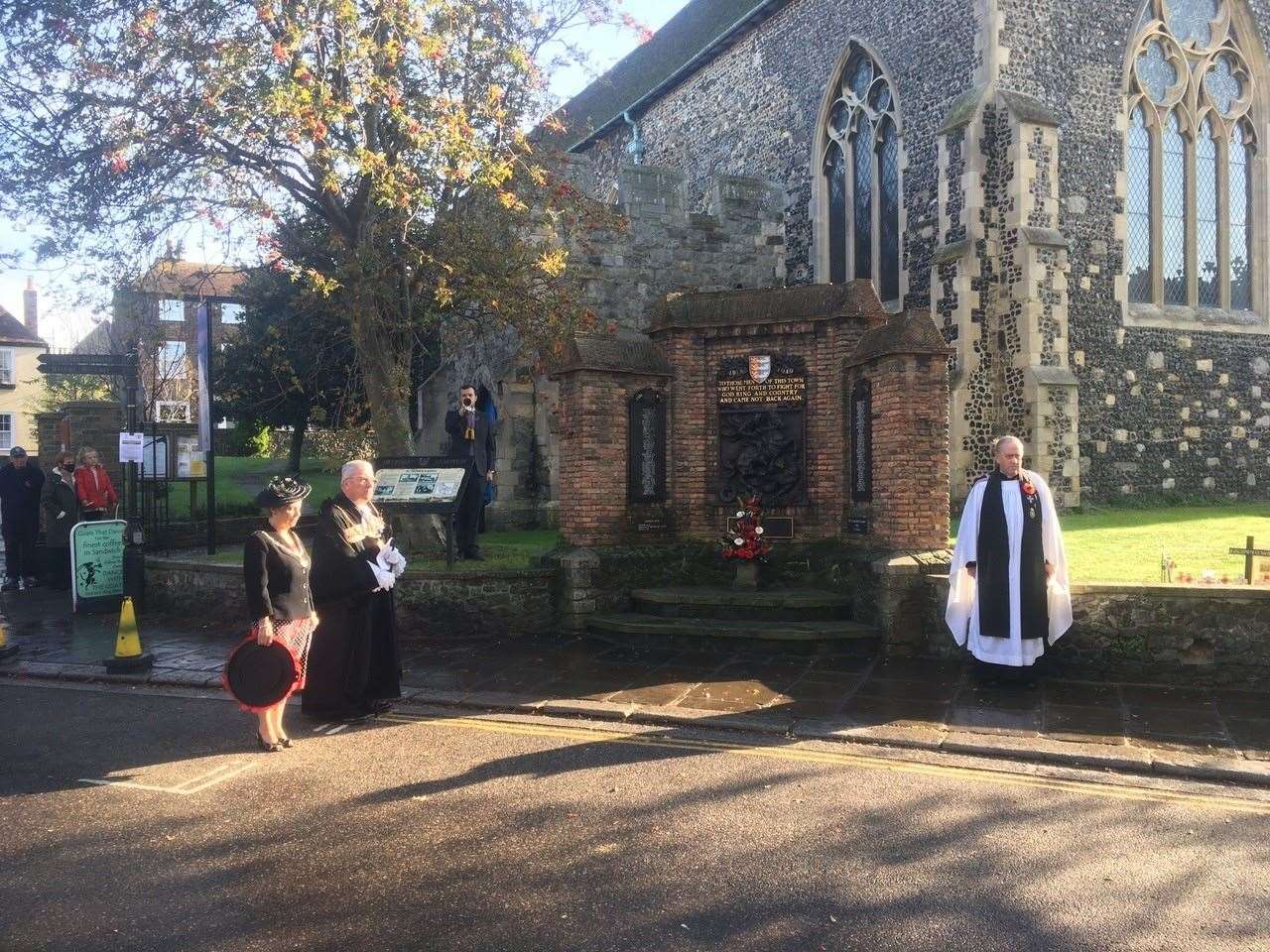 A small service was held at the war memorial in Market Street, Sandwich