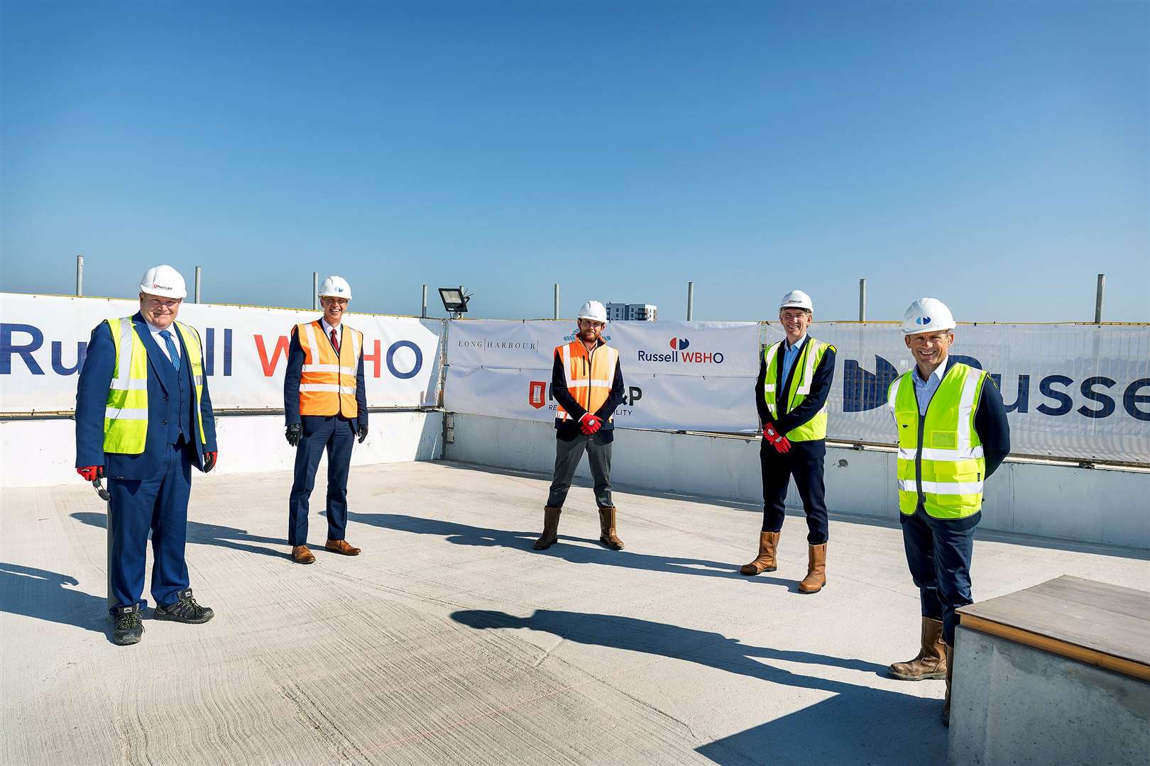 From left, Andrew Malcolm Dickson from Peel L&P, Dave Harris of Medway Council, James Aumonier of Long Harbour, James Whittaker Peel L&P and Andrew Russell MD Russells. Picture: Joel Chant