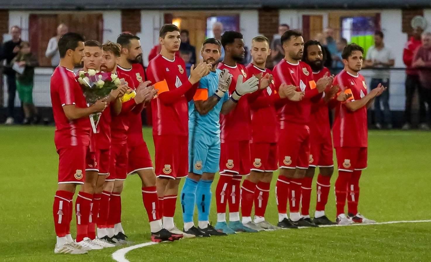 A minute's applause for the passing of Matt Milne was held before Saturday’s match. Picture: Les Biggs