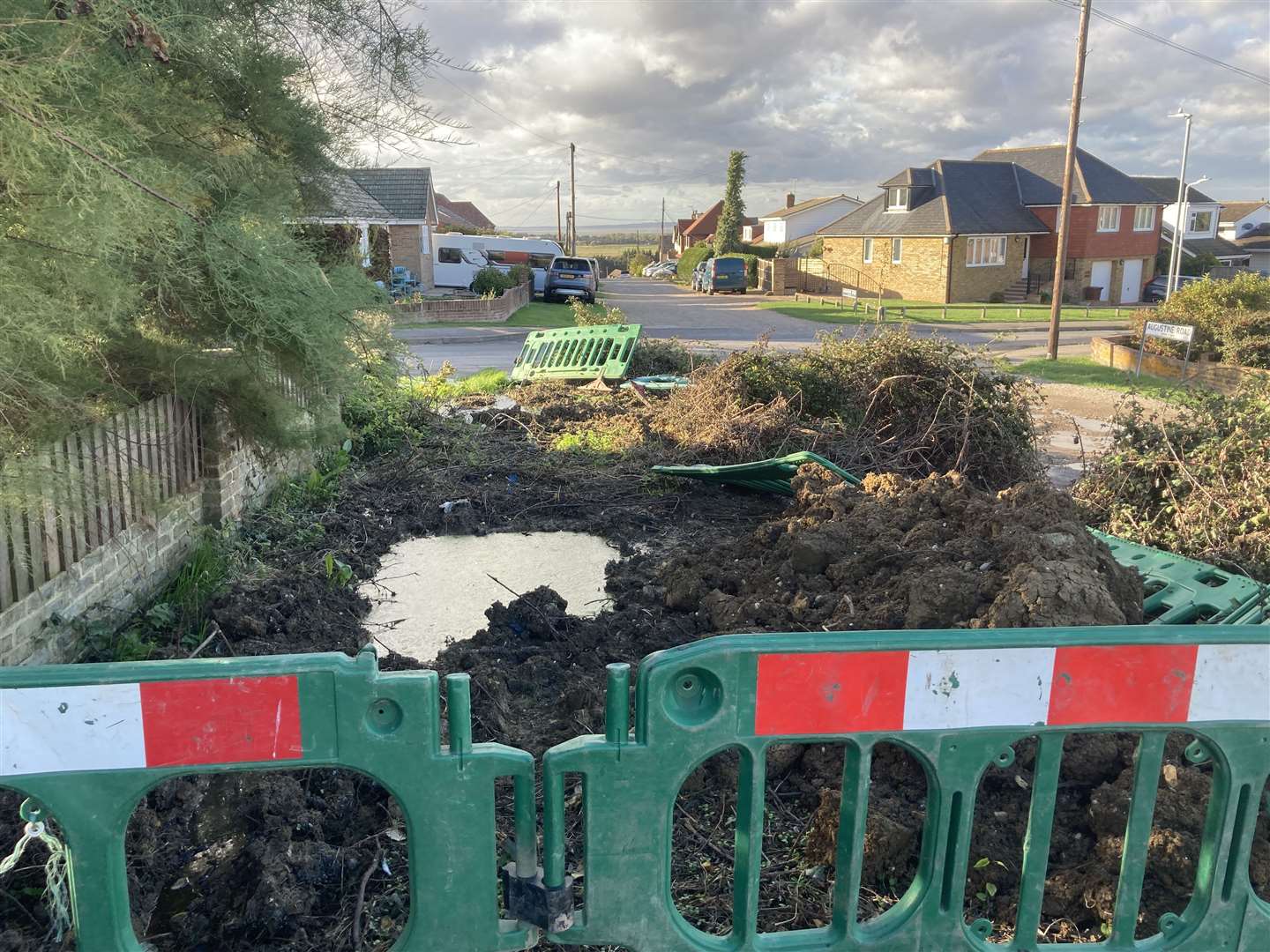 Nigel Shotton and his neighbours have complained about a water leak in Augustine Road, Minster, since August 22