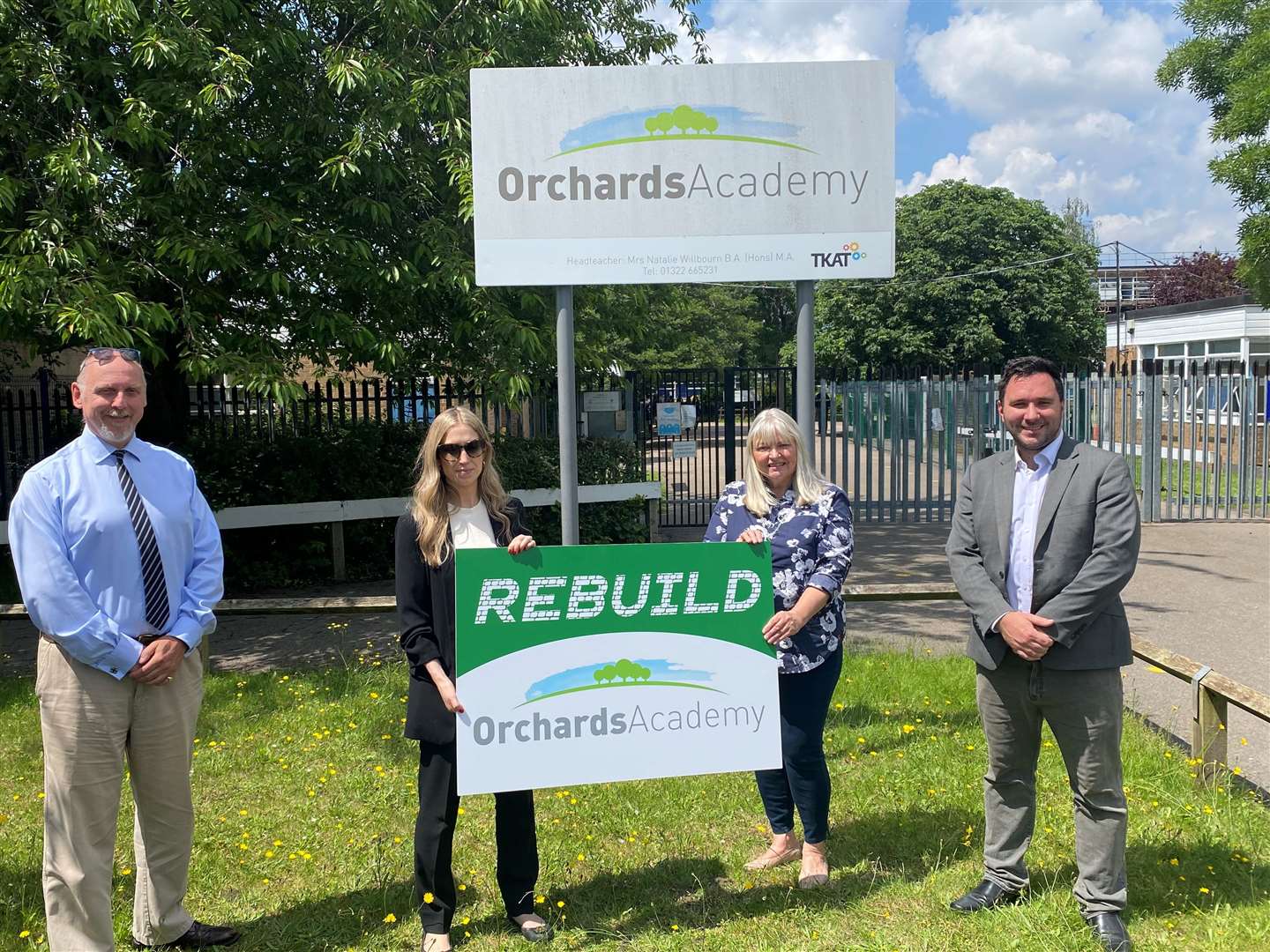 From left: Cllr Perry Cole, Kent County Councillor for Swanley; Laura Trott, MP for Sevenoaks and Swanley; Cllr Lesley Dyball, Sevenoaks District Council, St Mary’s ward; and Cllr Michael Horwood, Swanley Town Council Leader and St Mary’s ward member. Picture: Laura Trott's office