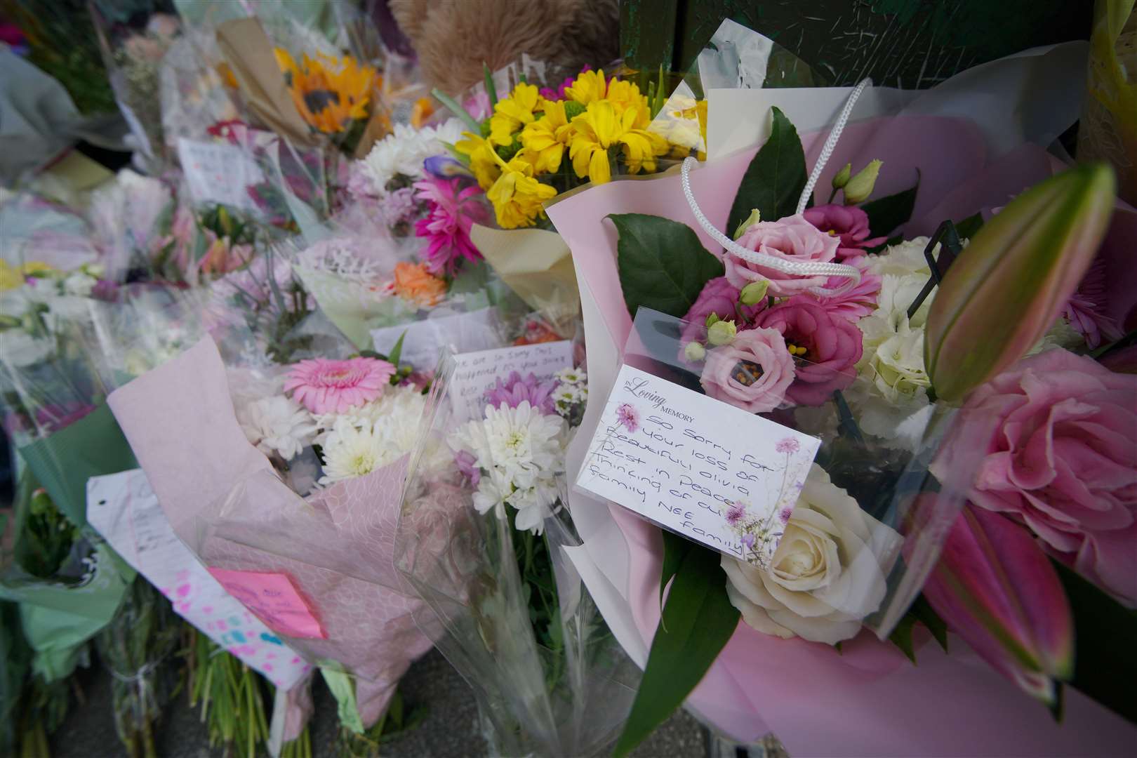 Floral tributes were left near Olivia’s home after her death (Peter Byrne/PA)