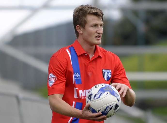 Callum Davies in action for Gillingham Picture: Barry Goodwin