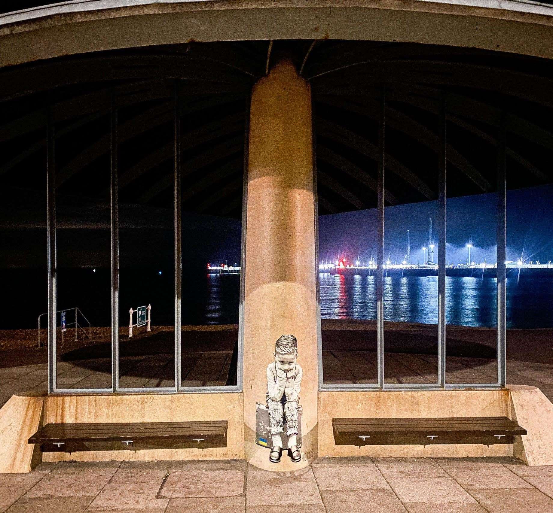 This piece is on a pillar close to where the cross-channel swimmers go from. Picture: Hendog
