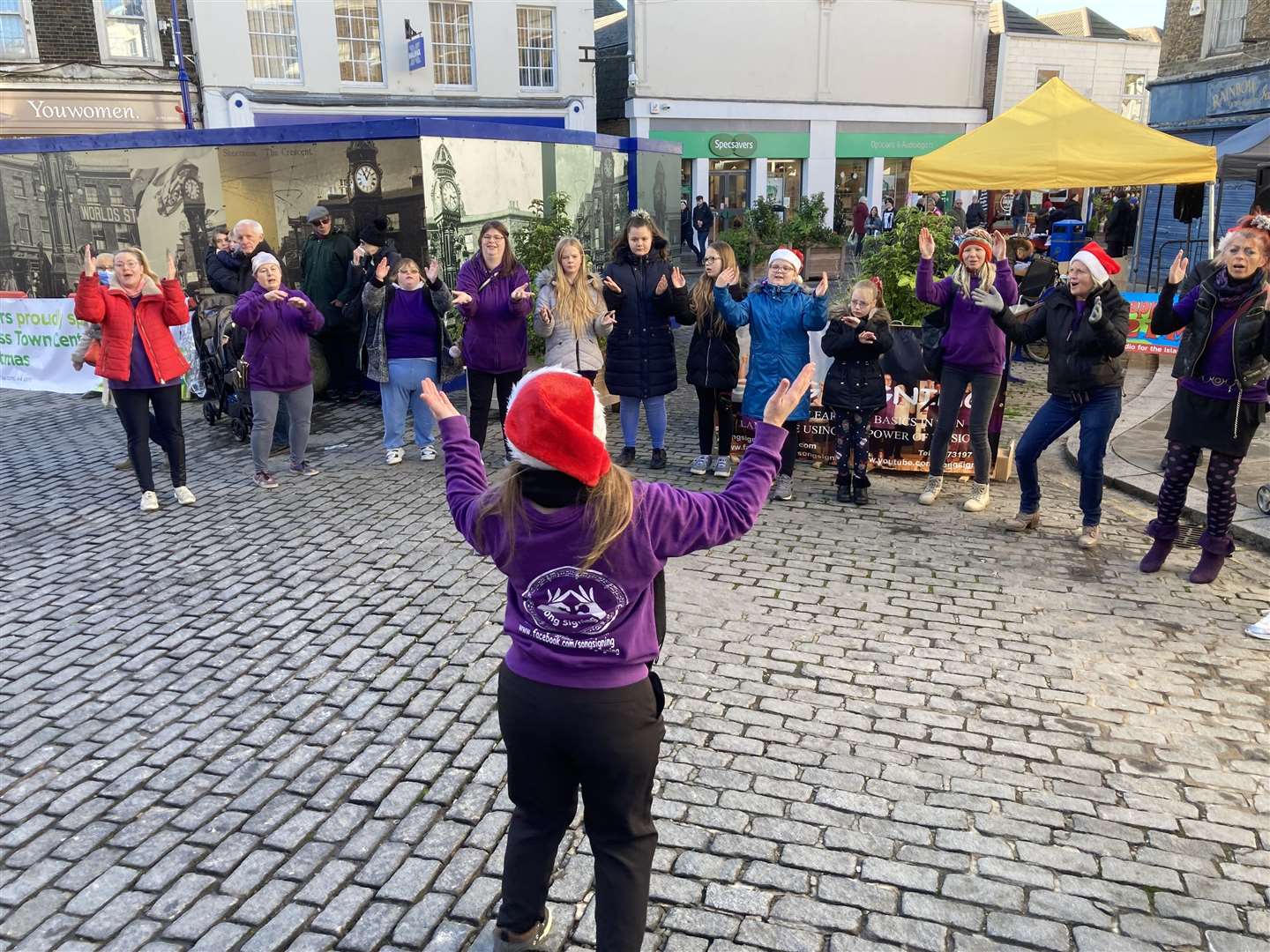 Sittingbourne mum Beckie Breiner's song-signing choir proved a hit with the crowd