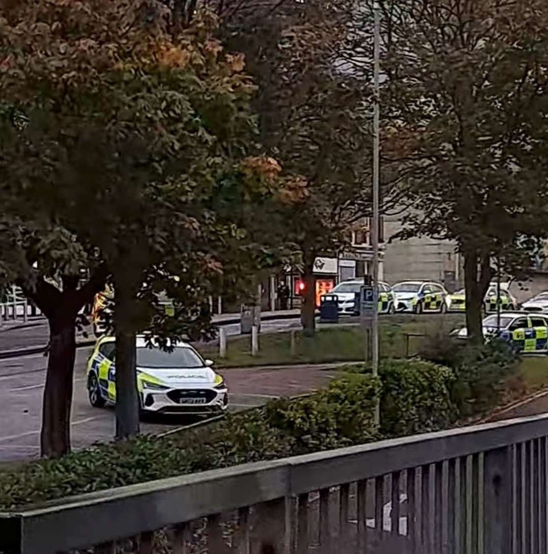 Multiple police cars were seen in Guildhall Street, Folkestone this morning