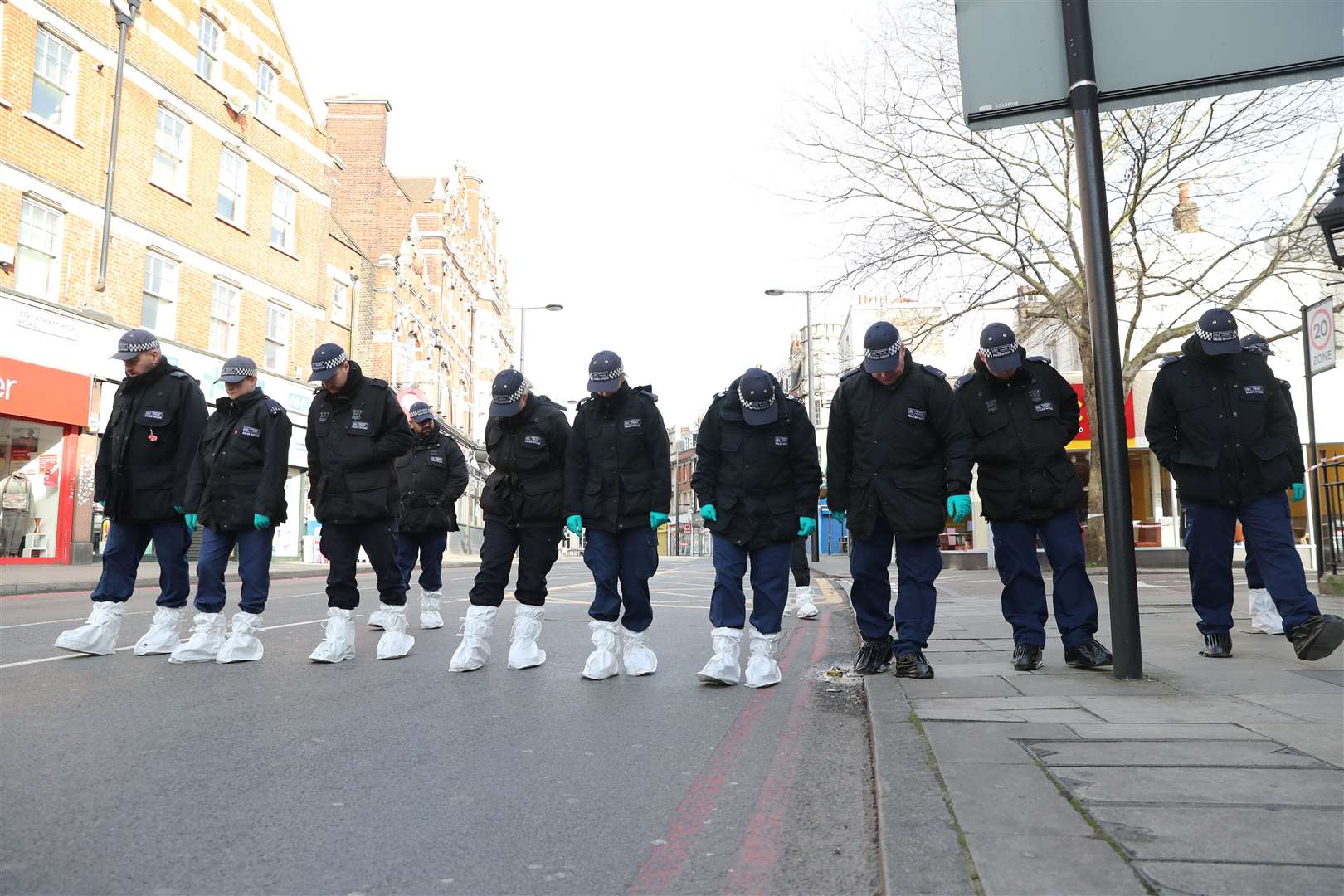 Police activity at the scene following the terror attack in Streatham High Road (Aaron Chown/PA)